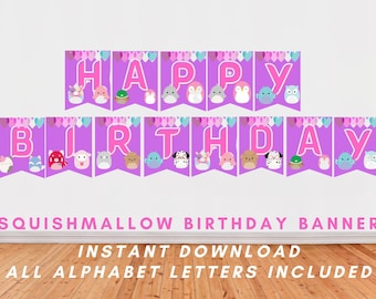 Squishmallow Birthday Banner