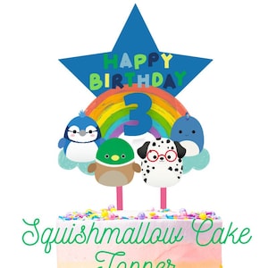 Squishmallow Cake Topper, Boy Cake Topper, Squishmallow boy, Boy Squishmallow party, Cake Topper digital download, Squishmallow, Blue/green