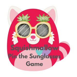Squishmallow Birthday Game~Pin the sunglasses, Squishmallow pin the tail, Squishmallow birthday party, Squishmallow party, Squishmallow game