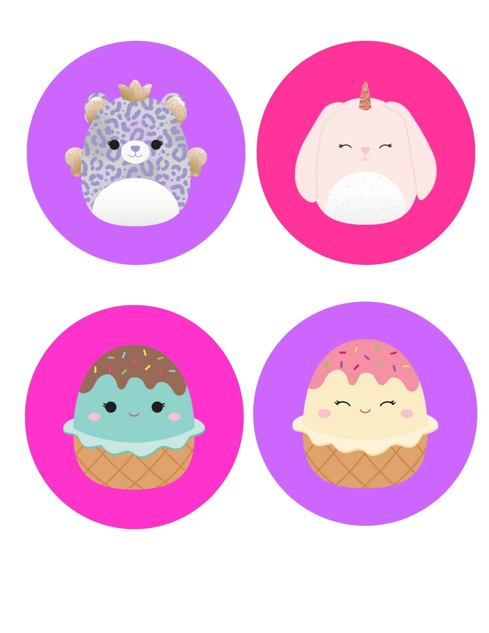 Squishmallow Cupcake Toppers Squishmallow Birthday Etsy