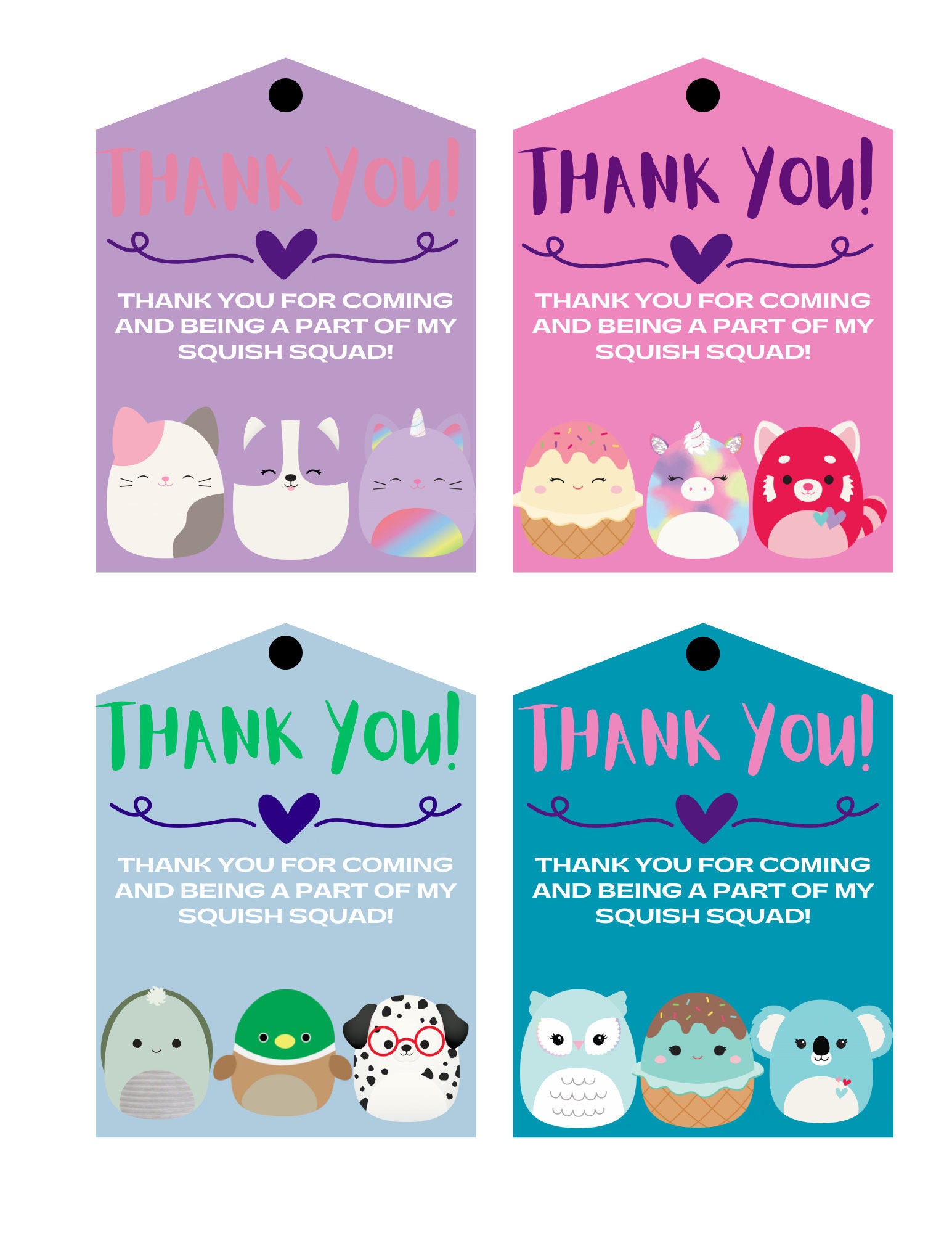 Squishmallows Favor Tag – Mama Life Printables