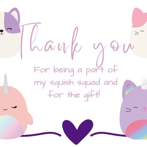 Carte de remerciement Squishmallow