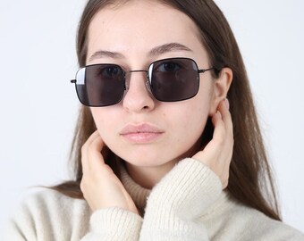 Pluton Fidela Sunglasses Black Square Full rim Made in  display picture 3