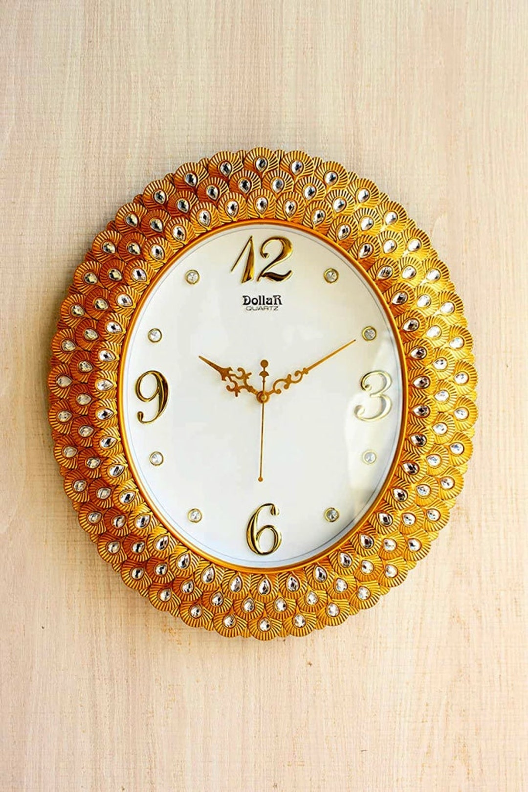 Royal Pearl Diamond Golden Wall Clock Wall Watch Wall Decor Etsy