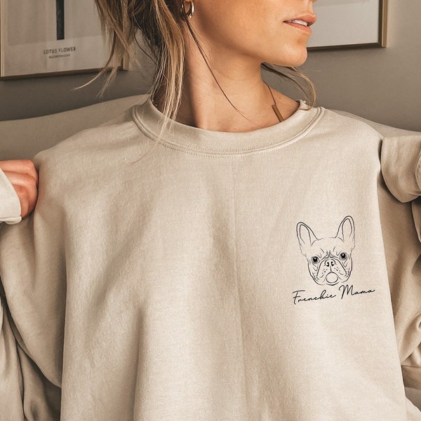 Frenchie Mama Sweatshirt: French Bulldog Mom Pocket Tee