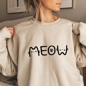 Meow Sweatshirt Etsy