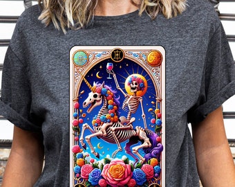 Audacity Tarot Card Shirt: Skeleton Mystical Tarot Tee