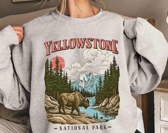 Vintage Yellowstone Sweatshirt: Retro National Park Crewneck