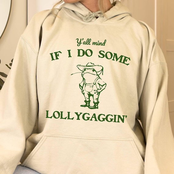 Funny Cowboy Frog Hoodie: Meme Graphic Western Sweatshirt