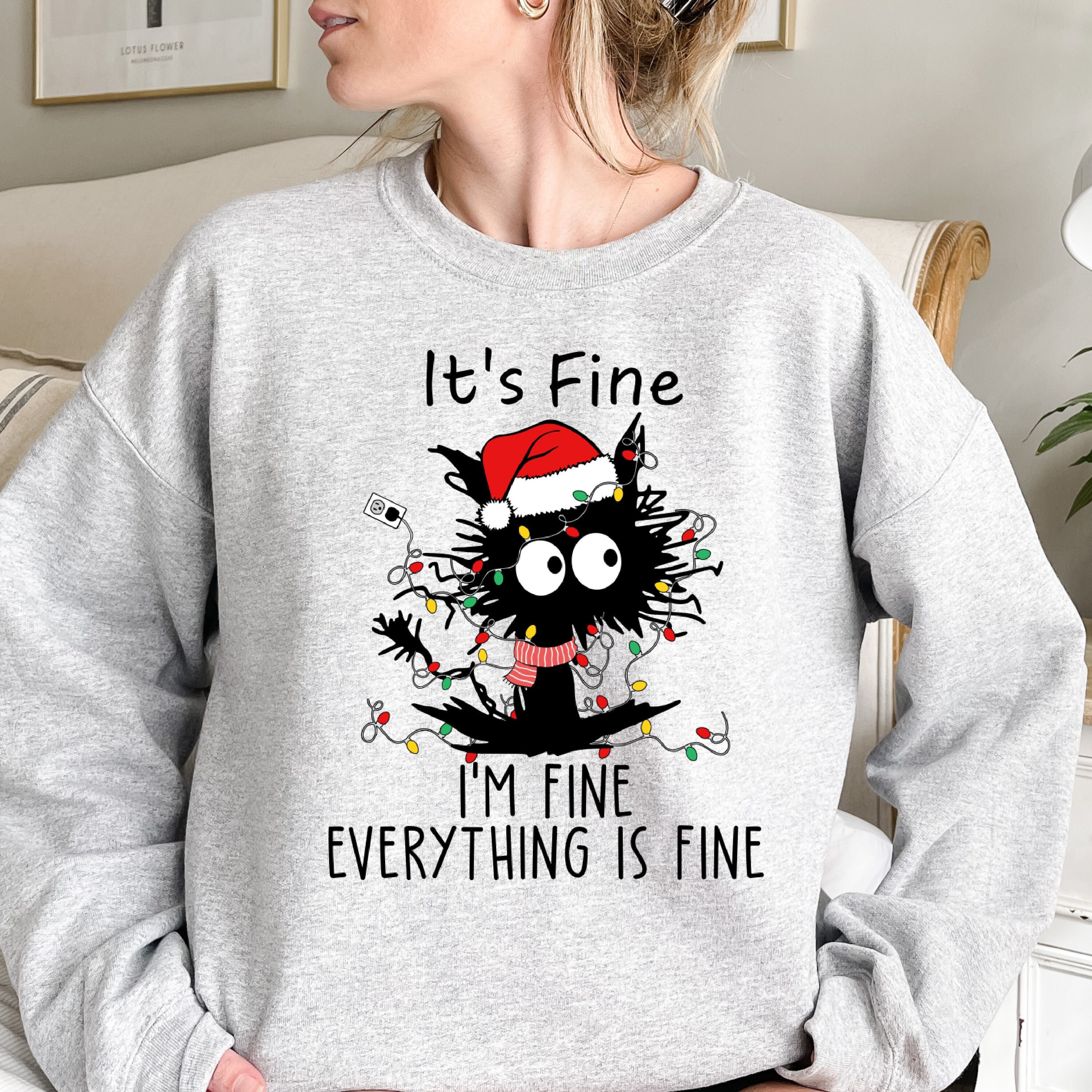 Christmas Cat Shirt, Meowy Xmas Sweatshirt, - Etsy