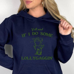 Funny Cowboy Frog Hoodie: Meme Graphic Western Sweatshirt image 3