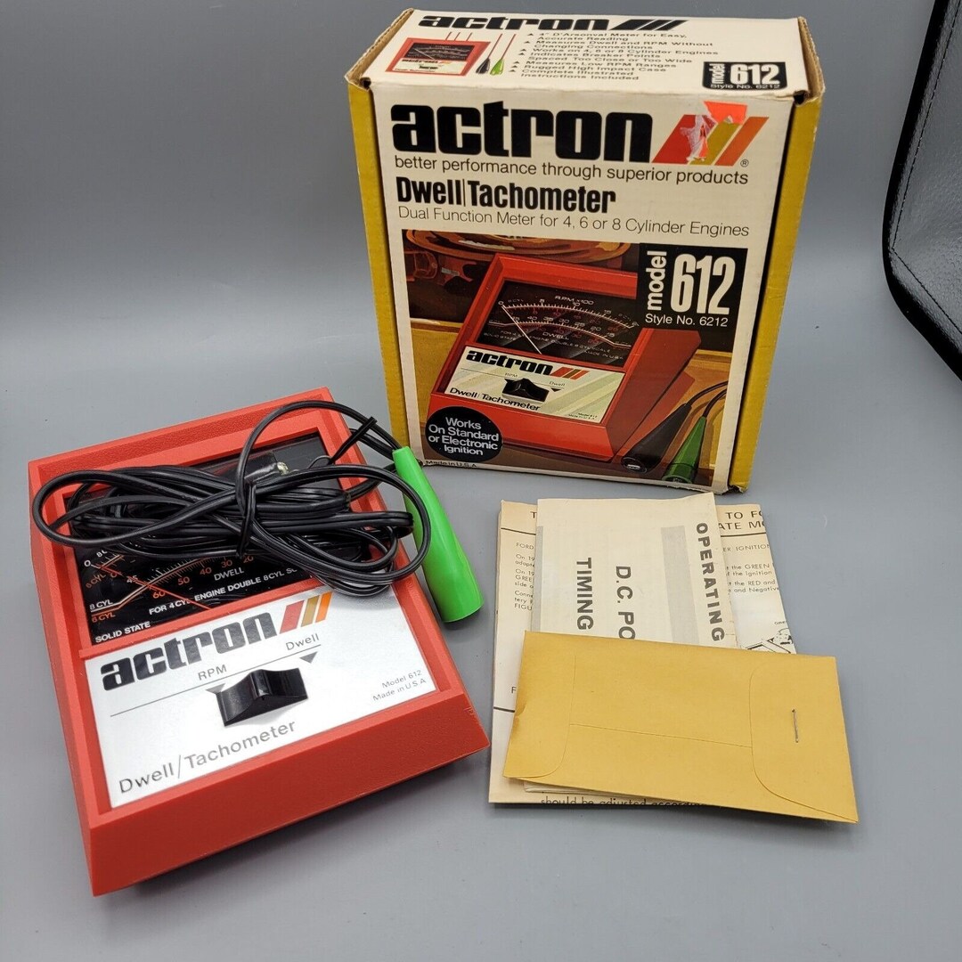 Vintage Actron Dwell Tachometer 612 Red Dual Function Meter Etsy