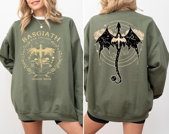 Fourth Wing Double Sided Hoodie, Dragon Rider Fantasy Bookish Graphic Gift Unisex USA