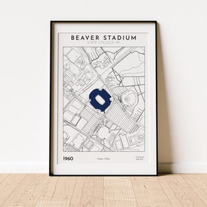 Beaver Stadium map print Penn State football wall art digital download minimalist college sports decor perfect gift for Nittany Lions fans