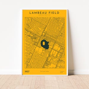 Lambeau Field Stadium Map Print Green Bay Packers Gift for him Football Wall Art Digital Download Sports Decor for Fans Man Cave