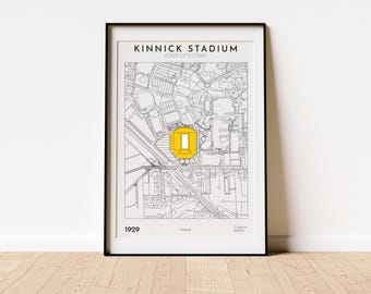 Kinnick Stadium Map Print: Digital Iowa Football Wall Art Poster