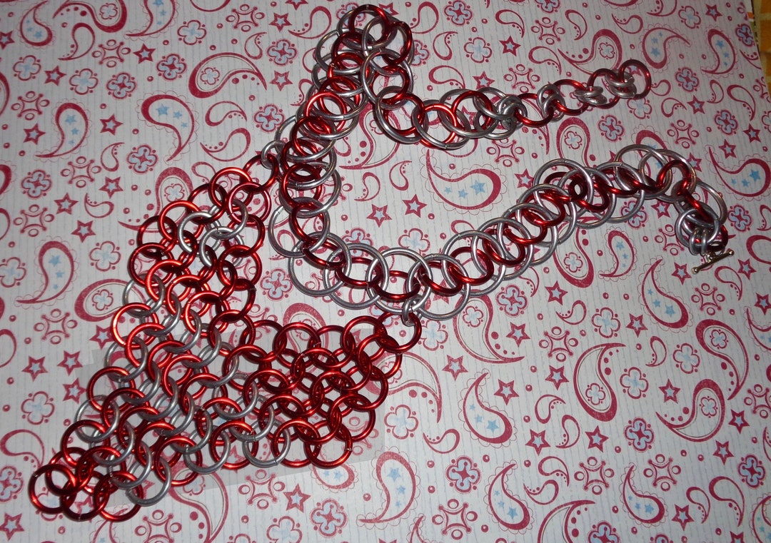 Chain Link Heart Authentic Chain Maille Style Lightweight Aluminum