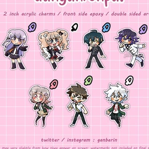 DANGANRONPA 2in Acrylic Charms / Keychains - Last chance!