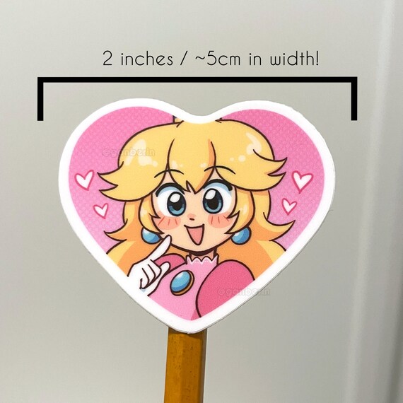 Princess Peach 2in Heart Vinyl Sticker - Etsy