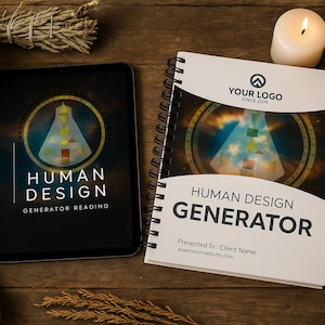 Generator Human Design-rapportsjabloon | Bewerkbaar Canva-werkboek voor lezingen en klanteneducatie