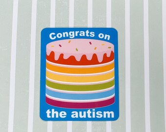 Felicidades por la pegatina de vinilo resistente al agua para autismo