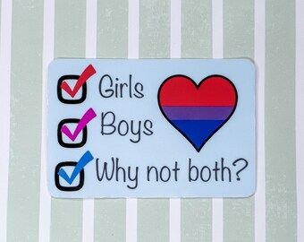 Bi Pride, ¿por qué no ambos? Adhesivo de vinilo resistente al agua