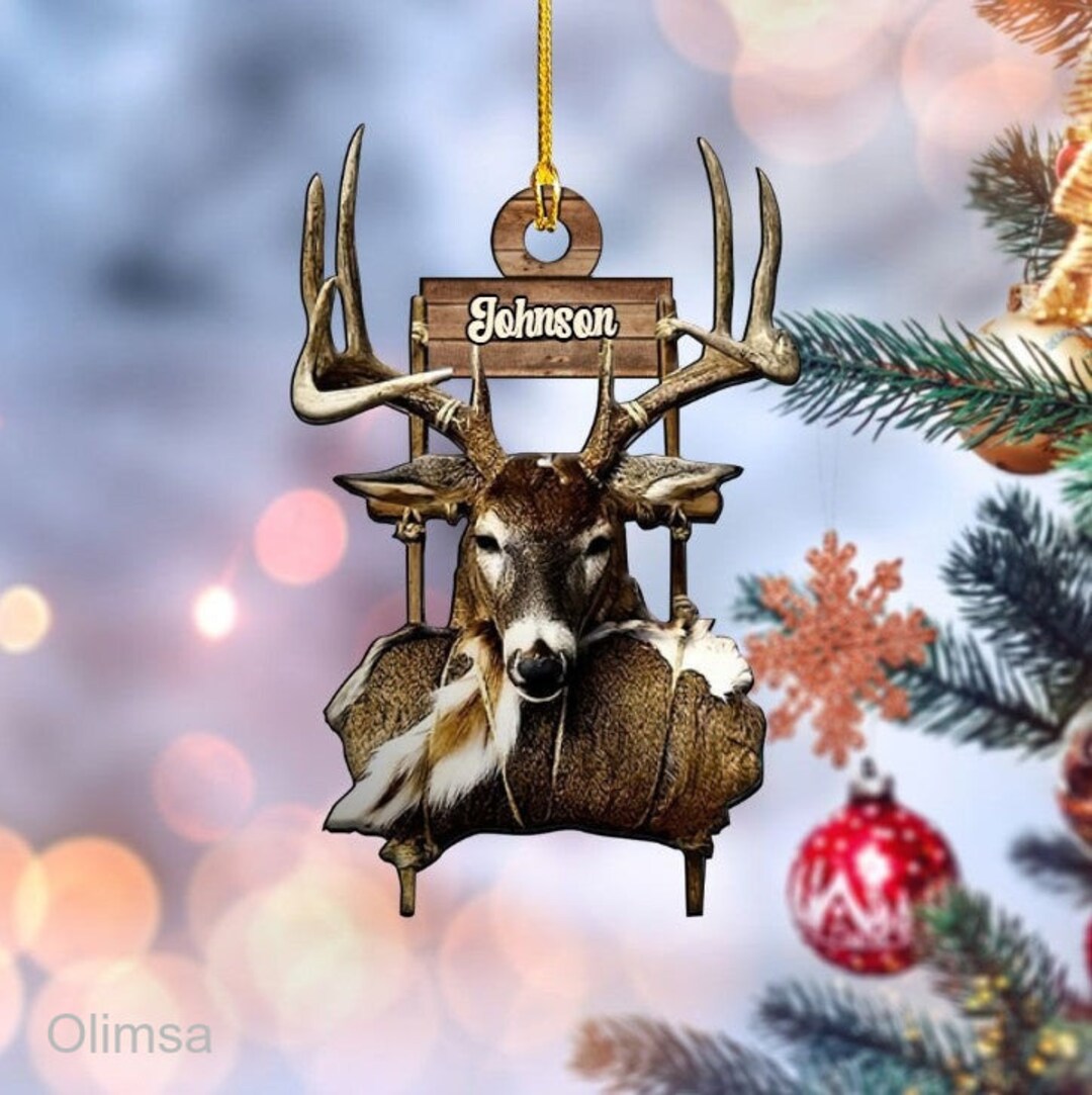 Personalized Deer Hunting Hunter Christmas Ornament 2D Flat Etsy