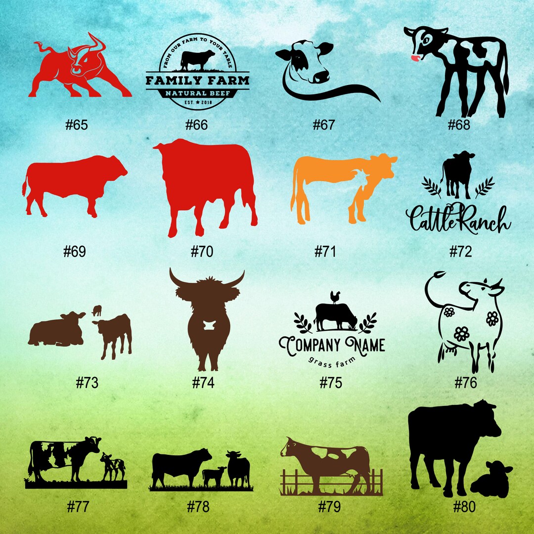 COWS 6580 Farm Animal Vinyl Decals Heifer Car Window Etsy