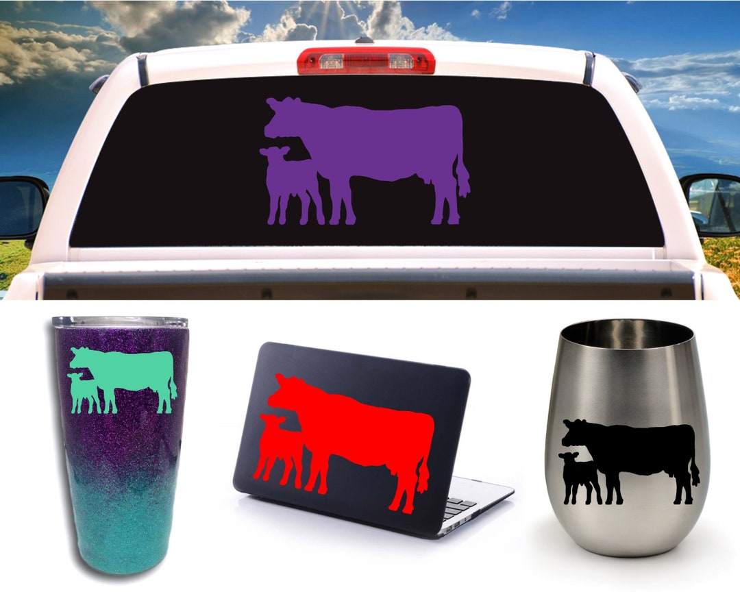 HEIFER and CALF 59 Farm Animal Vinyl Decals Heifer Car Window Decal