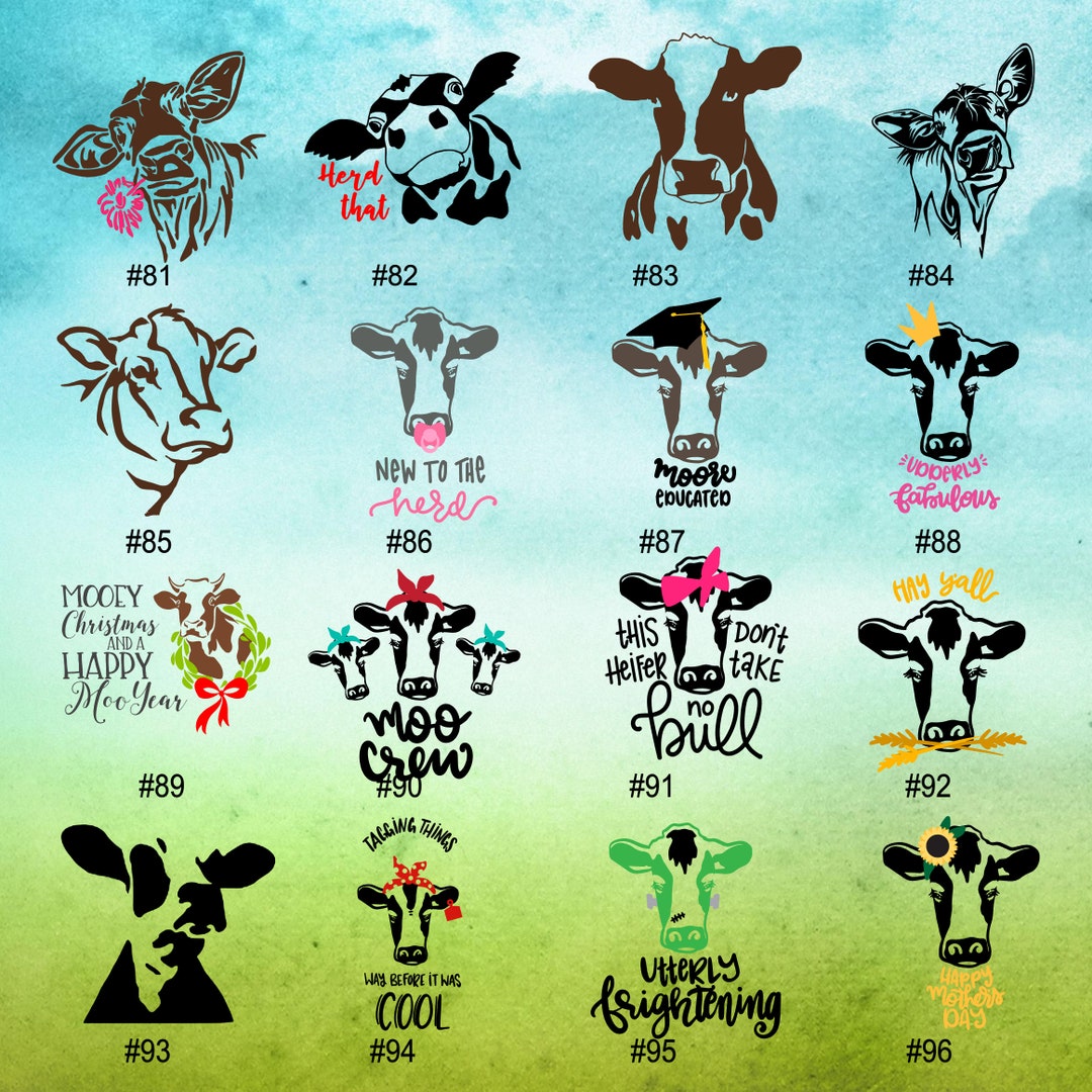 COWS 8196 Farm Animal Vinyl Decals Heifer Car Window Decal Locker