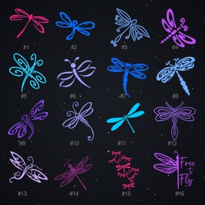 DRAGONFLY 1-16 | Dragonflies Vinyl Decals | Car Window Decal | Locker Sticker | Laptop Decal | Custom Vinyl Decal | You Choose Design