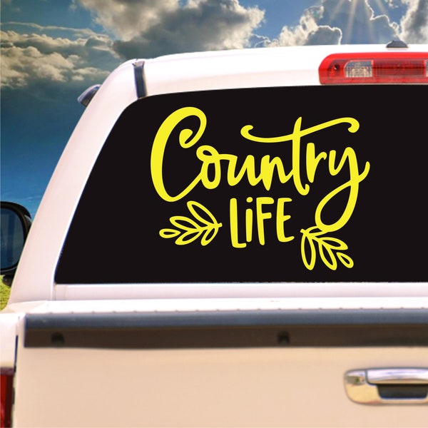COUNTRY LIFE | 58 | Funny Cow Quotes | Personalized Vinyl Wall Decals | Car Window Decal | Locker Sticker | Laptop Decal | Farm Life Quotes