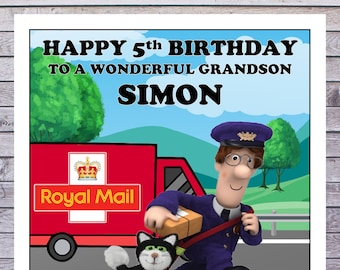 Postman Pat Personalised Birthday Cards  -  any name, age, relationship