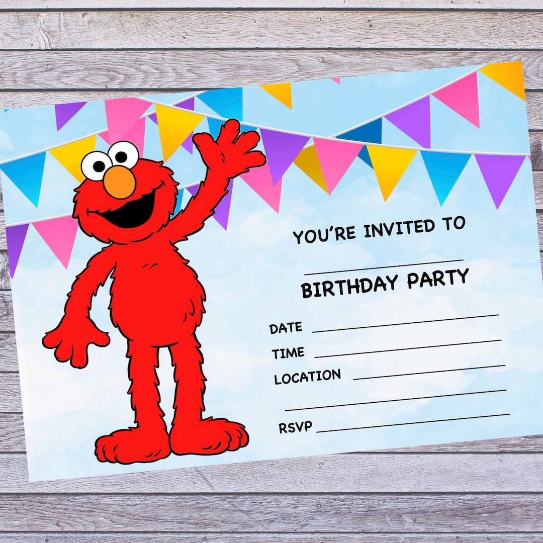 Sesame Street Elmo Birthday Party Invitations 10 INVITATIONS PER PACK ...