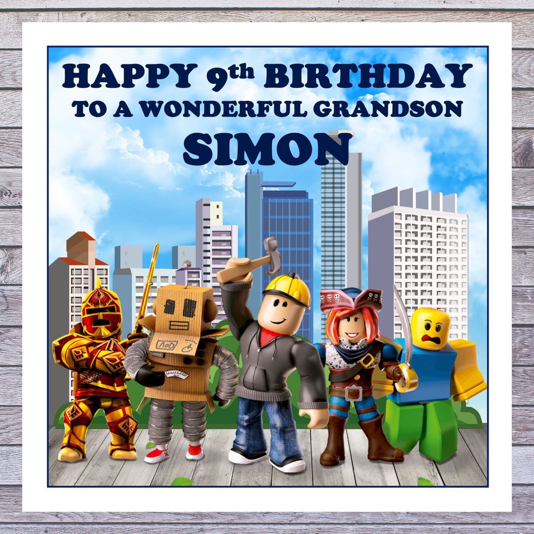 1A Personalised Gaming Roblox Boys Theme Birthday Cards Any - Etsy UK