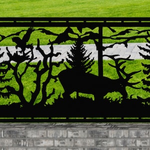 Elk-Feeding-Eagle-Landing-30x60-cm - dxf file - laser cut - plasma cut