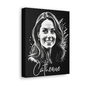 Catherine Prinzessin von Wales Leinwand | Prinzessin Kate Wandbehang, Kate Mittlerenton Wandkunst | tolles Weihnachtsgeschenk | Geschenke der königlichen Familie | Königin Kate
