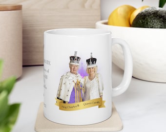 Royal Coronation Commemorative Mug - King Charles III & Queen Camilla, Coronation Mug, Queen Camilla, King Charles III. Royal Family Mug