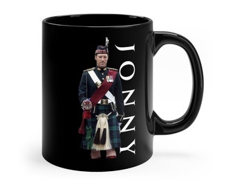 Heartthrob Equerry Black Mug: Major Jonny Thompson - Captivating Charm and King Charles III Allure, Major Jonny Mug, Jonny Cup,