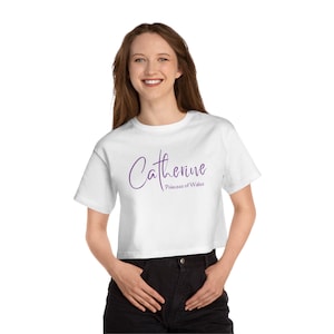 Catherine Champion Cropped T-Shirt, Princess Kate Cropped T-Shirt, Catherine - Princess of Wales Tee, Kate Middleton cropped Top, Royal Tee