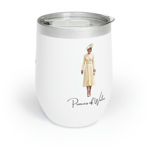 Catherine Princess of Wales Wine Tumble, Printed both sides, Catherine on 1 side Princess of Wales on other, Catherine Princess of Wales cup