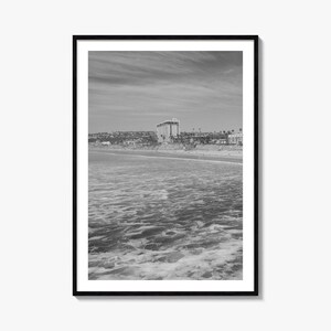 Pazifik Strand Foto Poster Druck, Pazifik Strand Schwarz und Weiß Wandkunst, Pazifik Strand Wand Fotografie, Reise, Karte Poster