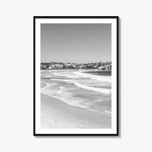 Bondi Beach Photo Poster Print No 3, Bondi Beach Black and White Wall Art, Bondi Beach Photography, Bondi Beach Travel Poster