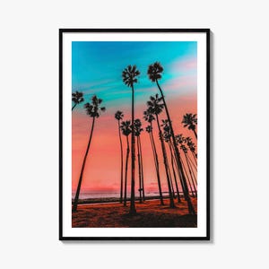 カリフォルニアのカラフルなポスタープリントNo.3、カリフォルニアの写真アート、壁飾り、カリフォルニアの旅行プリント、カリフォルニアのストリートマップポスター、市街地図