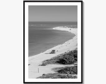 Siesta Key Black and White Fine Art Photo Print, Lido Beach, Sarasota Florida USA