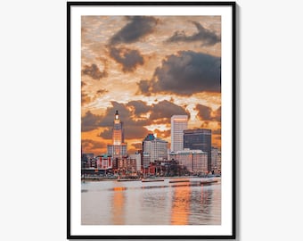 Providence Skyline Fine Art fotoprint, Rhode Island, RI, VS, poster, wanddecoratie