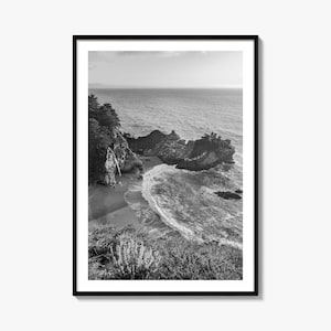 Big Sur Foto-Poster-Druck Nr. 2, Big Sur Schwarzweiß, Wandkunst, Big Sur Wand Fotografie, Big Sur Reise, Big Sur Kartenposter