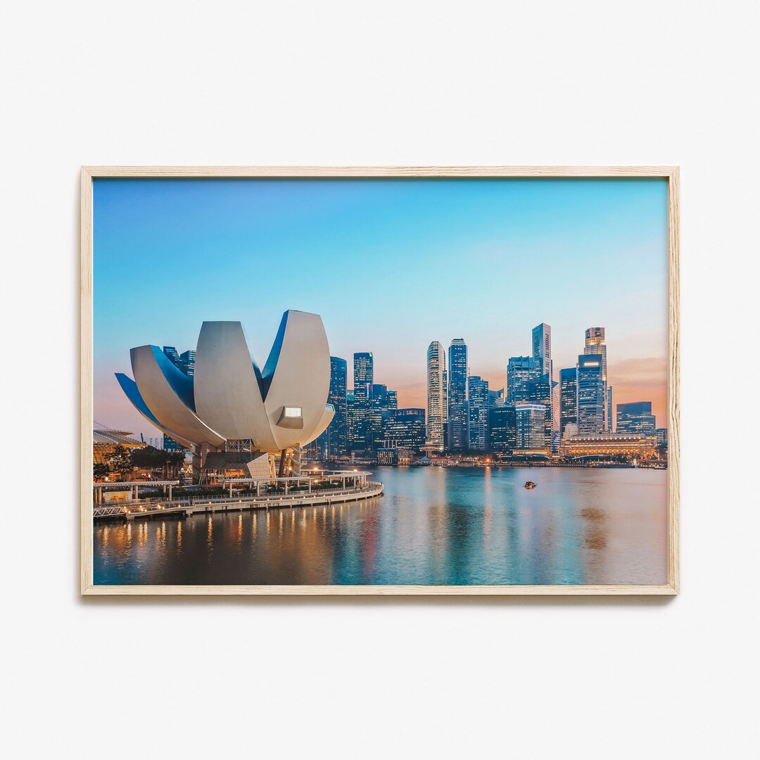Singapore Colorful Poster Print Horizontal, Singapore Photo Wall Art