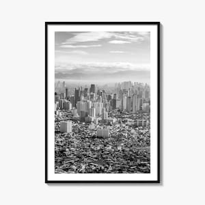 Manila Foto Poster Druck Nr. 1, Manila Schwarzweiß-Wandkunst, Manila Wand Fotografie, Manila Reise, Manila Karte Poster