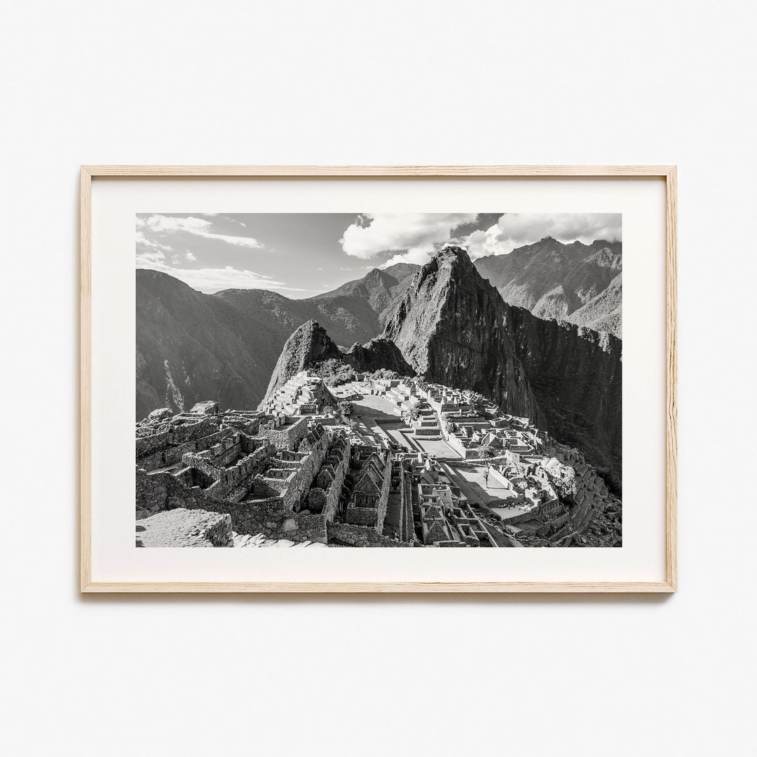 Machu Picchu Photo Poster Print Horizontal Machu Picchu Black Etsy